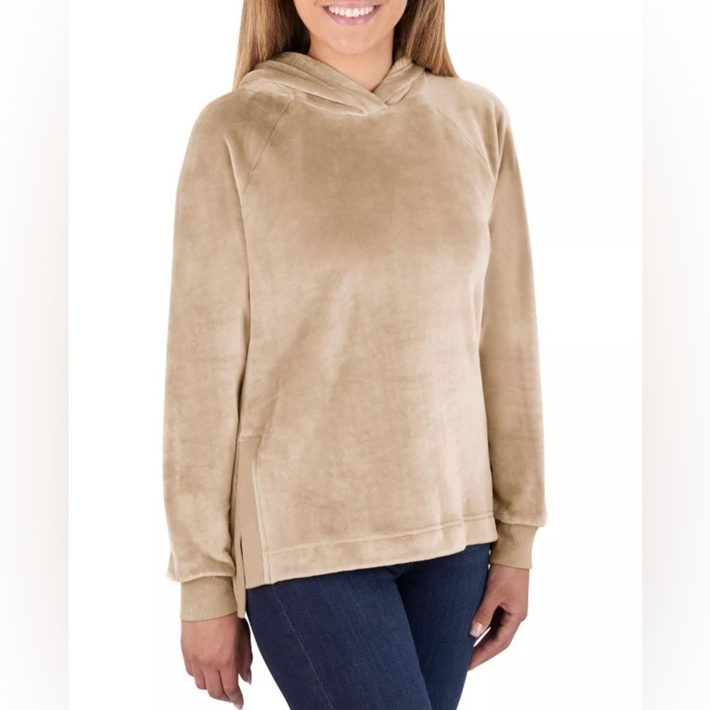 Member's Mark Women's Super Soft Plush Hoodie Size Medium Beige Moon EUC Fall